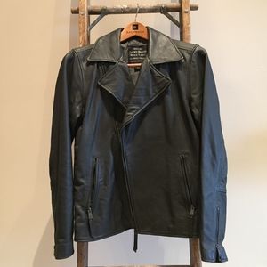 Lucky Brand Black Label Moto Leather Jacket Small